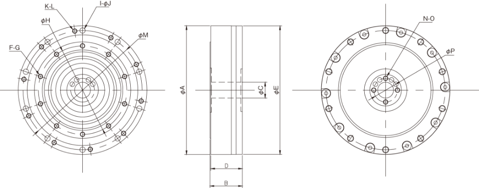 Dimensional diagram of high stiffness reducer