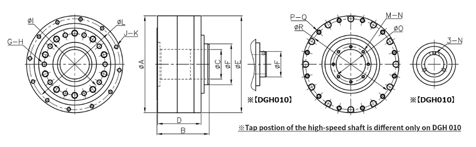 Dimensional diagram of high stiffness reducer